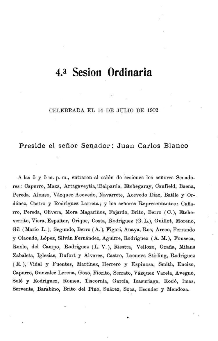 DIARIO DE SESIONES DE LA ASAMBLEA GENERAL del 14/07/1902